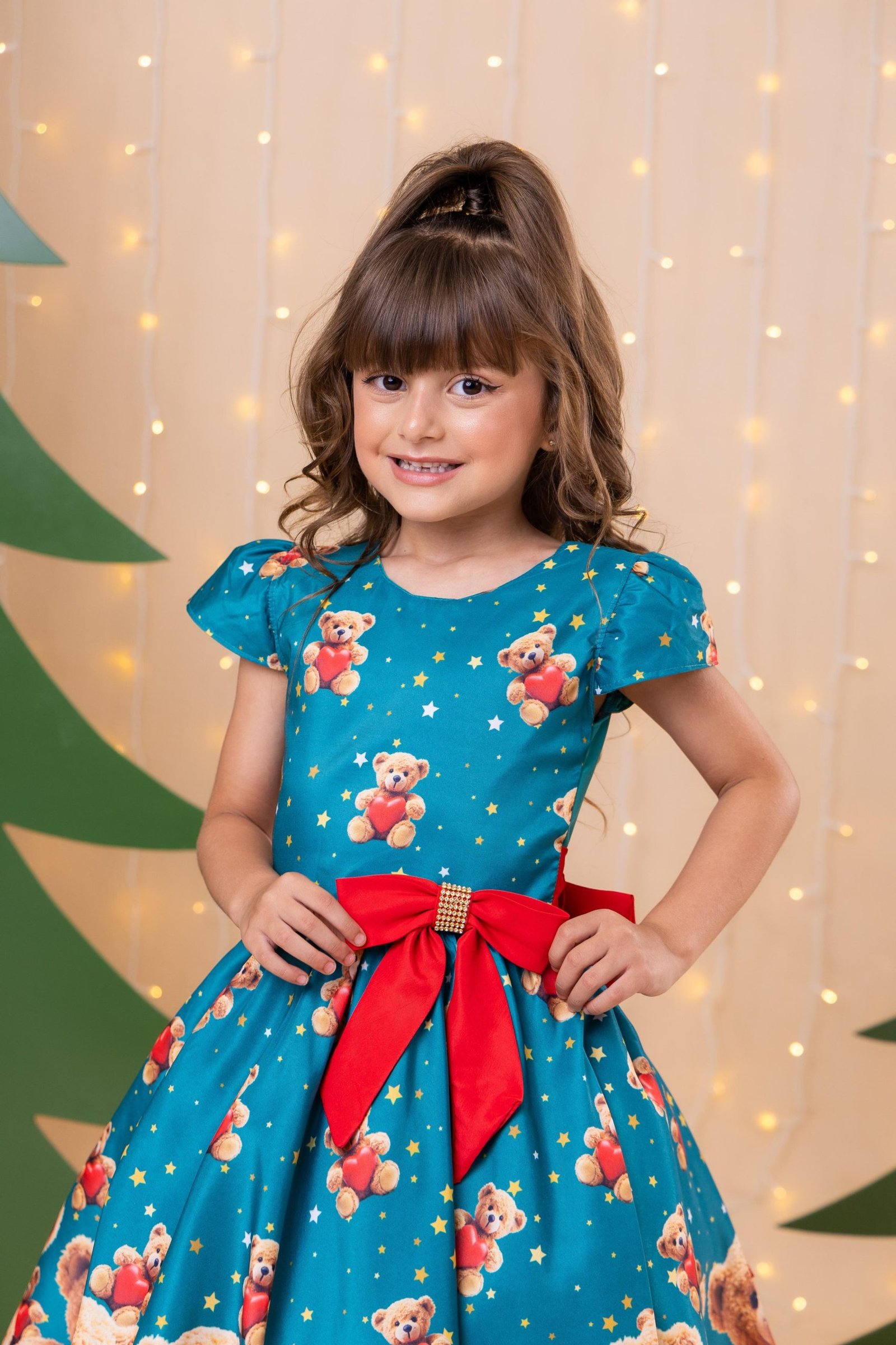 Vestido Marie Milena Ursinhos Verde - Natal - Imagem 3