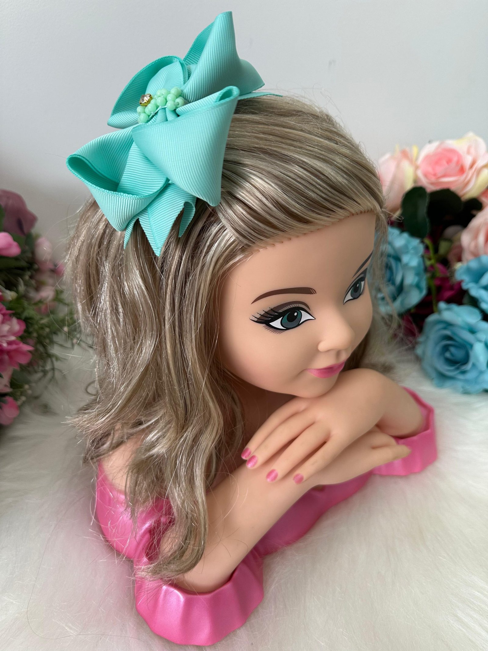 Laço Belli Strass Maria Alice Verde Tiffany - Imagem 2