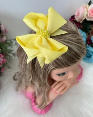 Laço Belli Perolas Maria Eduarda Amarelo