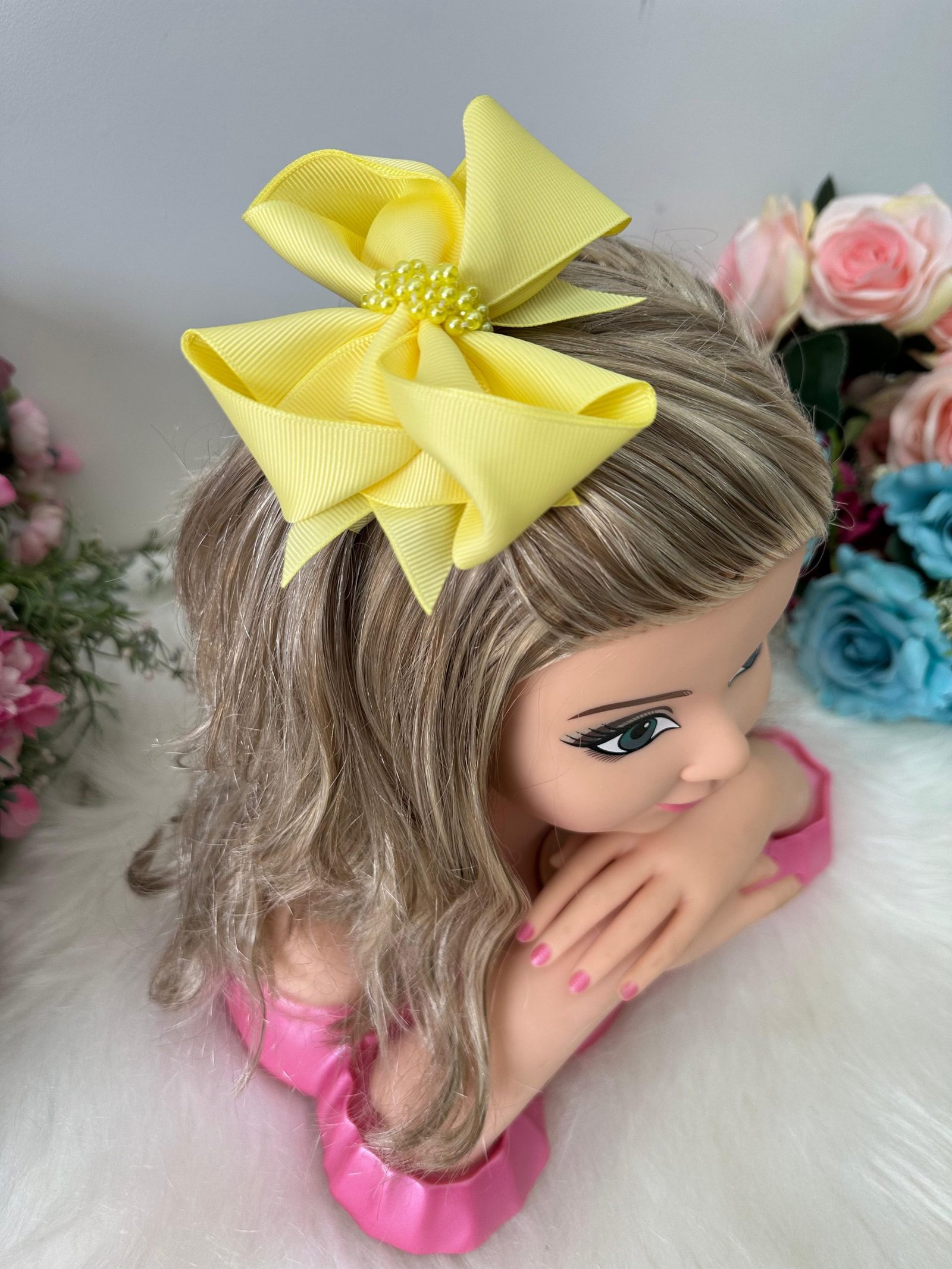 Laço Belli Perolas Maria Eduarda Amarelo - Imagem 2