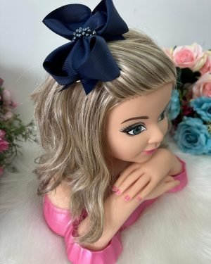 Laço Belli Perolas Maria Eduarda Azul Marinho