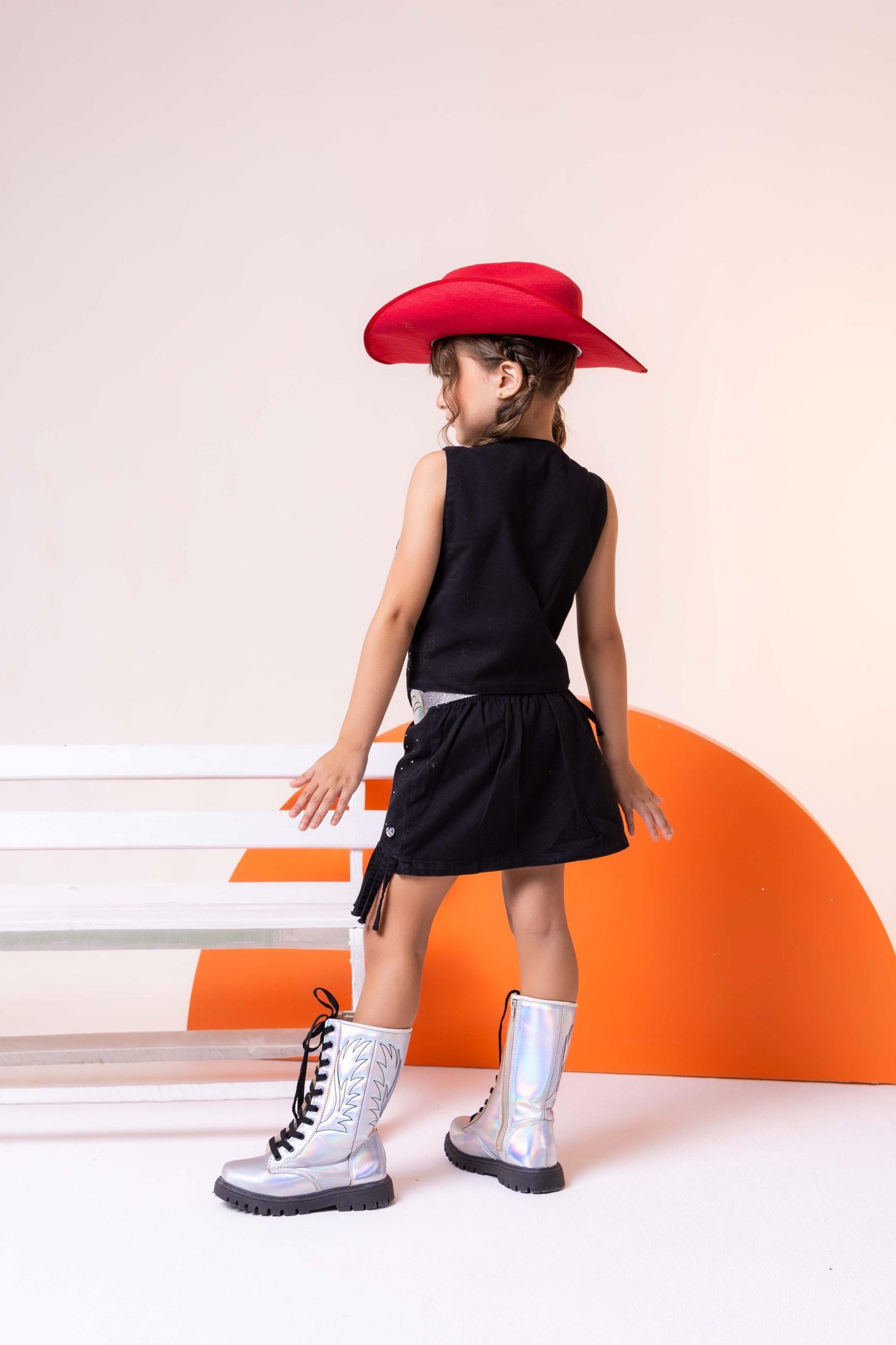 Conjunto Blogueirinha Boiadeira Maraisa Jeans Preto - Imagem 5