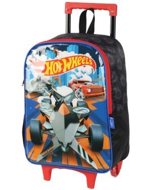 Kit Mochila Rodinhas + Lancheira Hot Wheels Vermelho