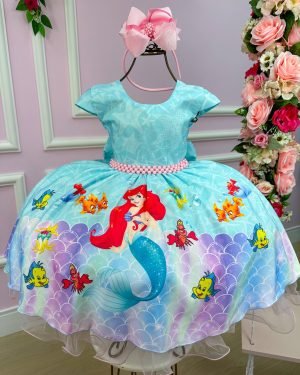 Vestido Infantil Temáticos da Gigi Ariel – A Pequena S