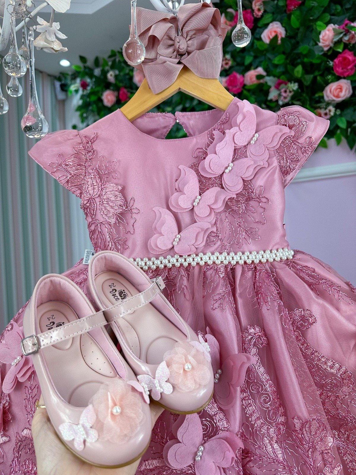 Vestido Marie Jardim Encantado Luxo Rose - Imagem 2