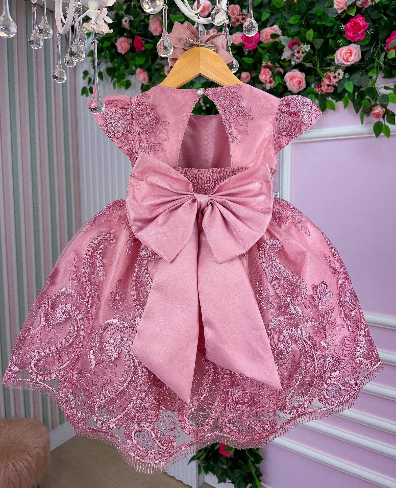 Vestido Marie Jardim Encantado Luxo Rose - Imagem 3