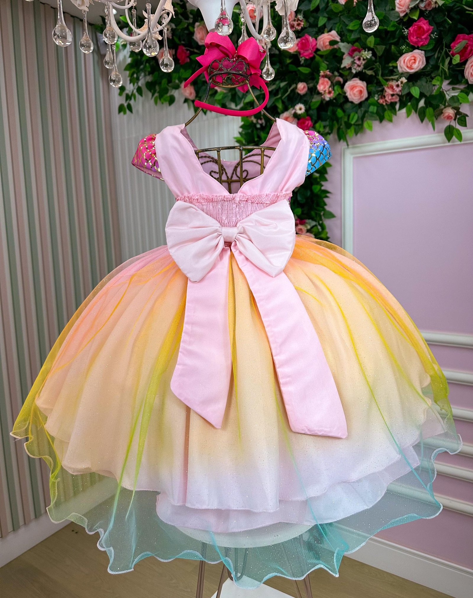 Vestido Tematico Mimadine Sereia - Fundo do Mar - Imagem 4