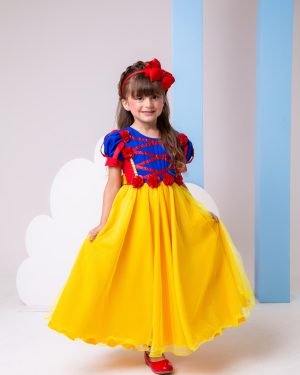Vestido Bella Child/Fantasia Longa Branca de Neve