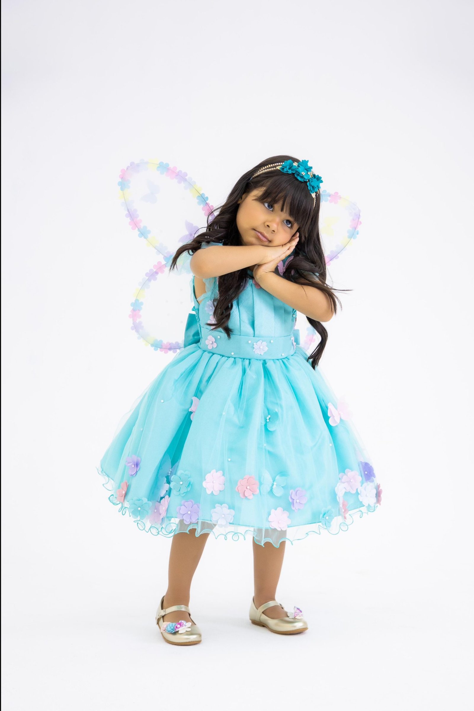 Vestido Marie Jardim Encantado Isis Luxinho Verde Tiffany