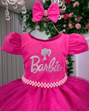 Vestido Tematico Mimadine Barbie Pink Glitter