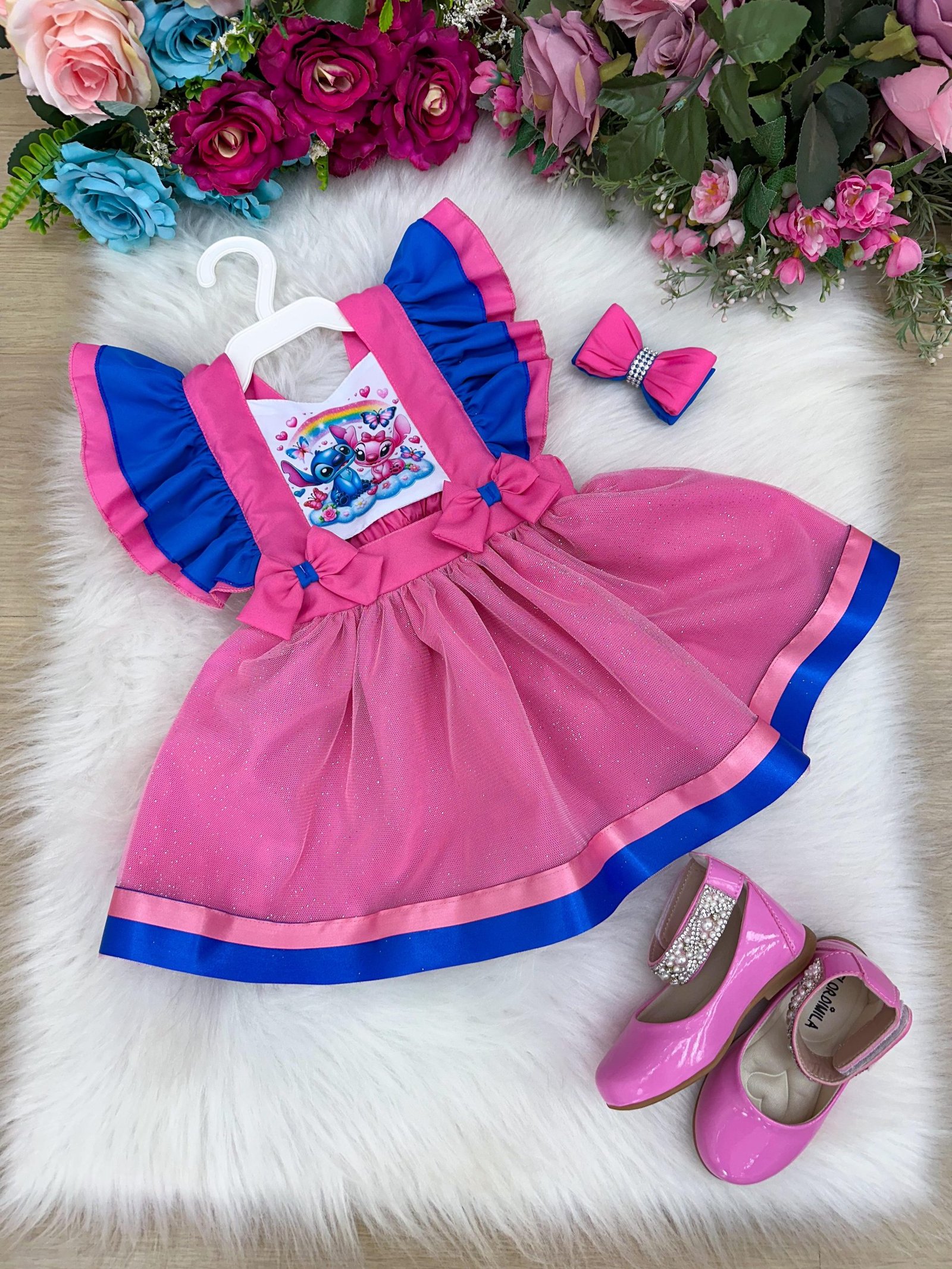 Romper/Vestido Princesa Belli Tematico Stitch e Angel - Imagem 2