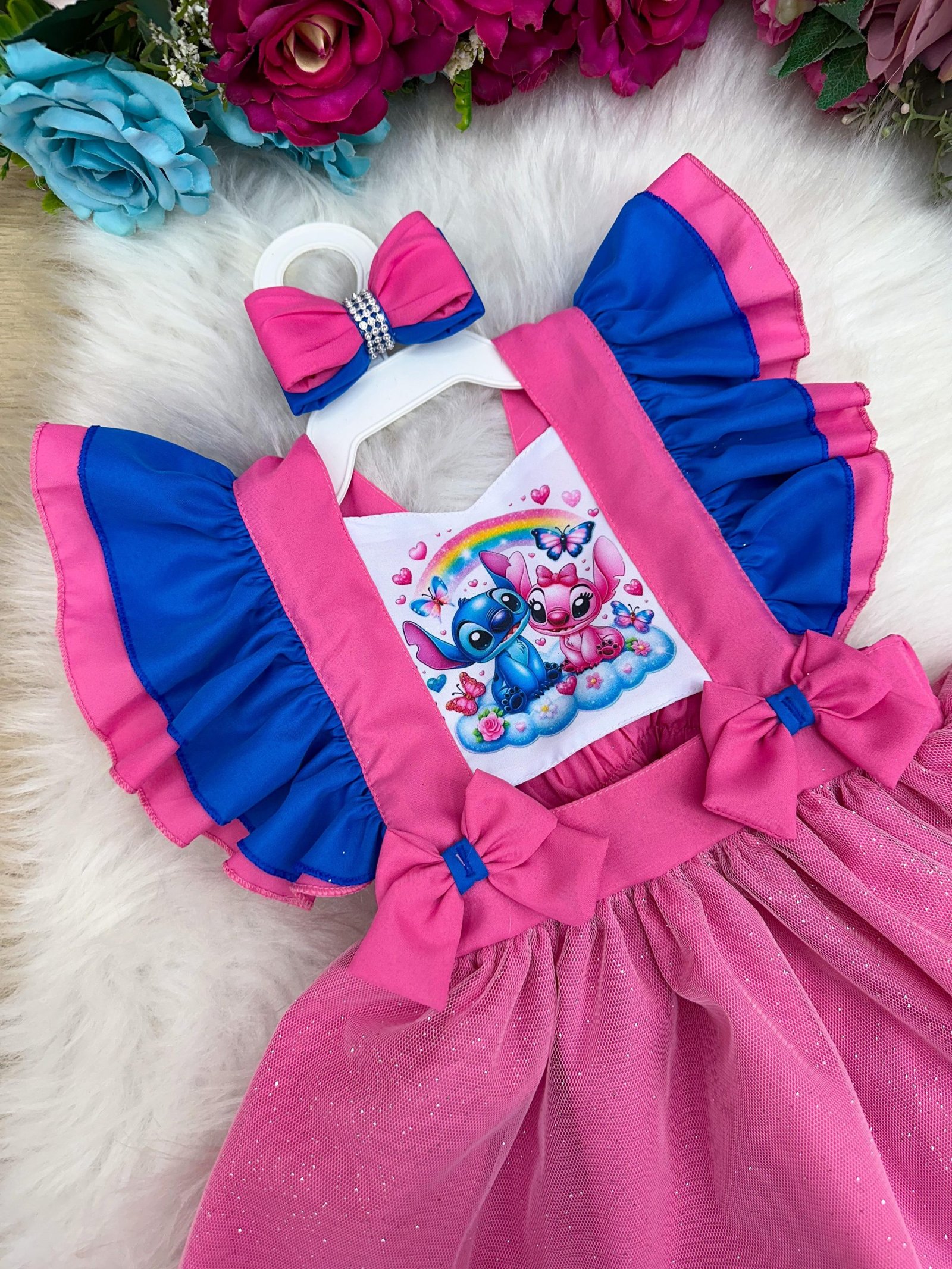 Romper/Vestido Princesa Belli Tematico Stitch e Angel - Imagem 3