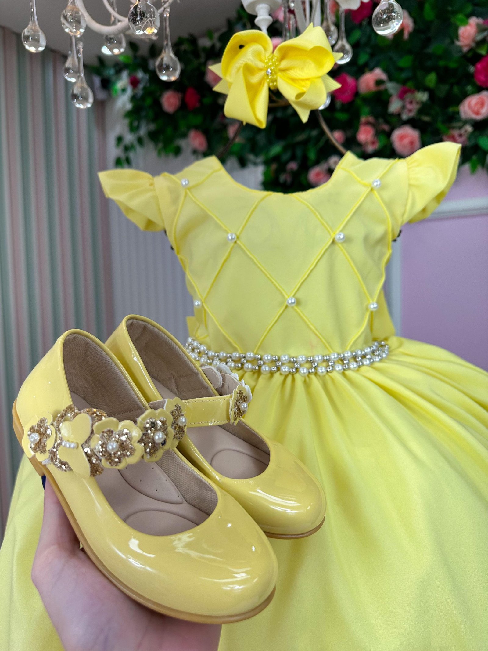 Vestido Ysa Kids Francine Amarelo - Imagem 4