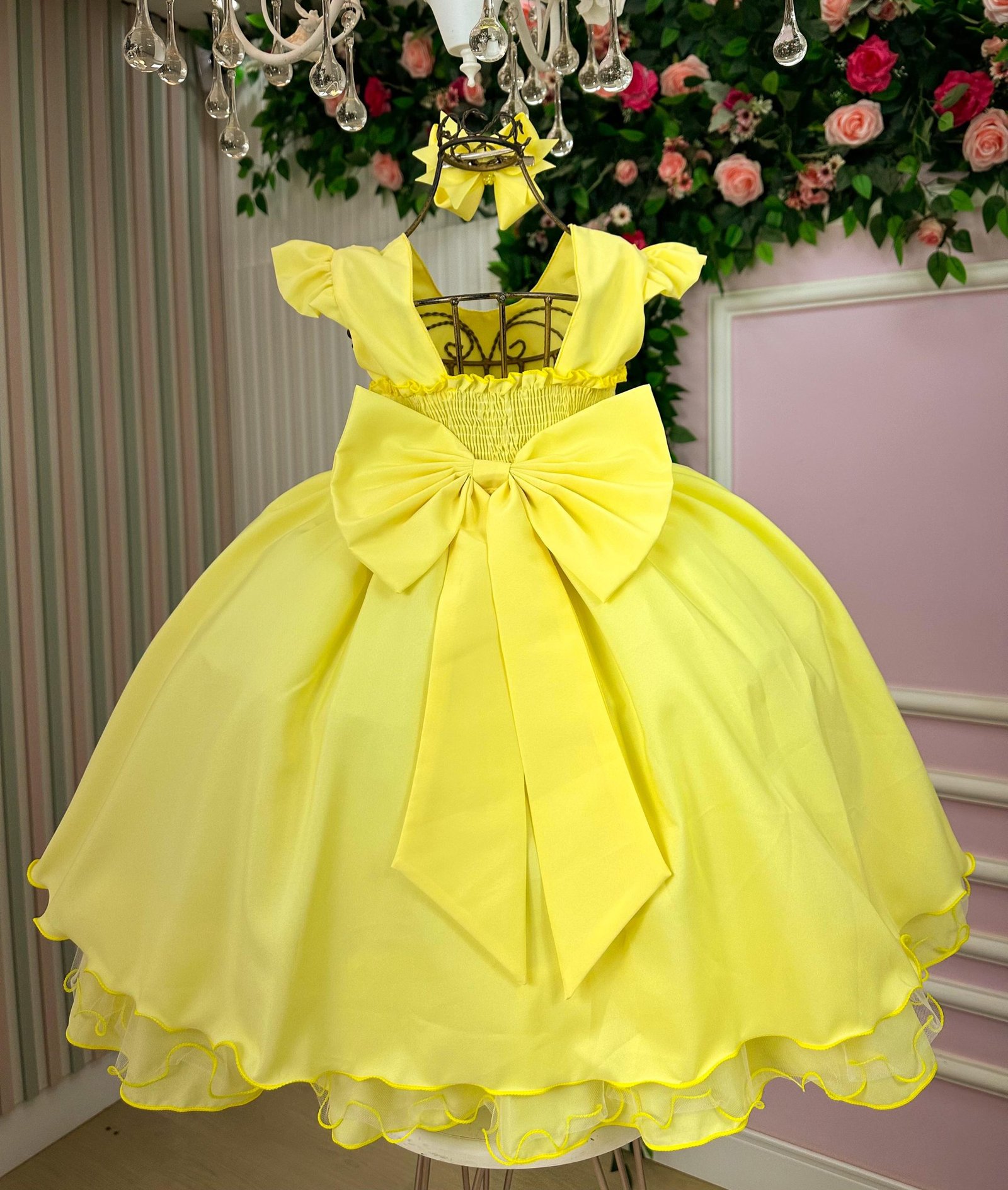 Vestido Ysa Kids Francine Amarelo - Imagem 5