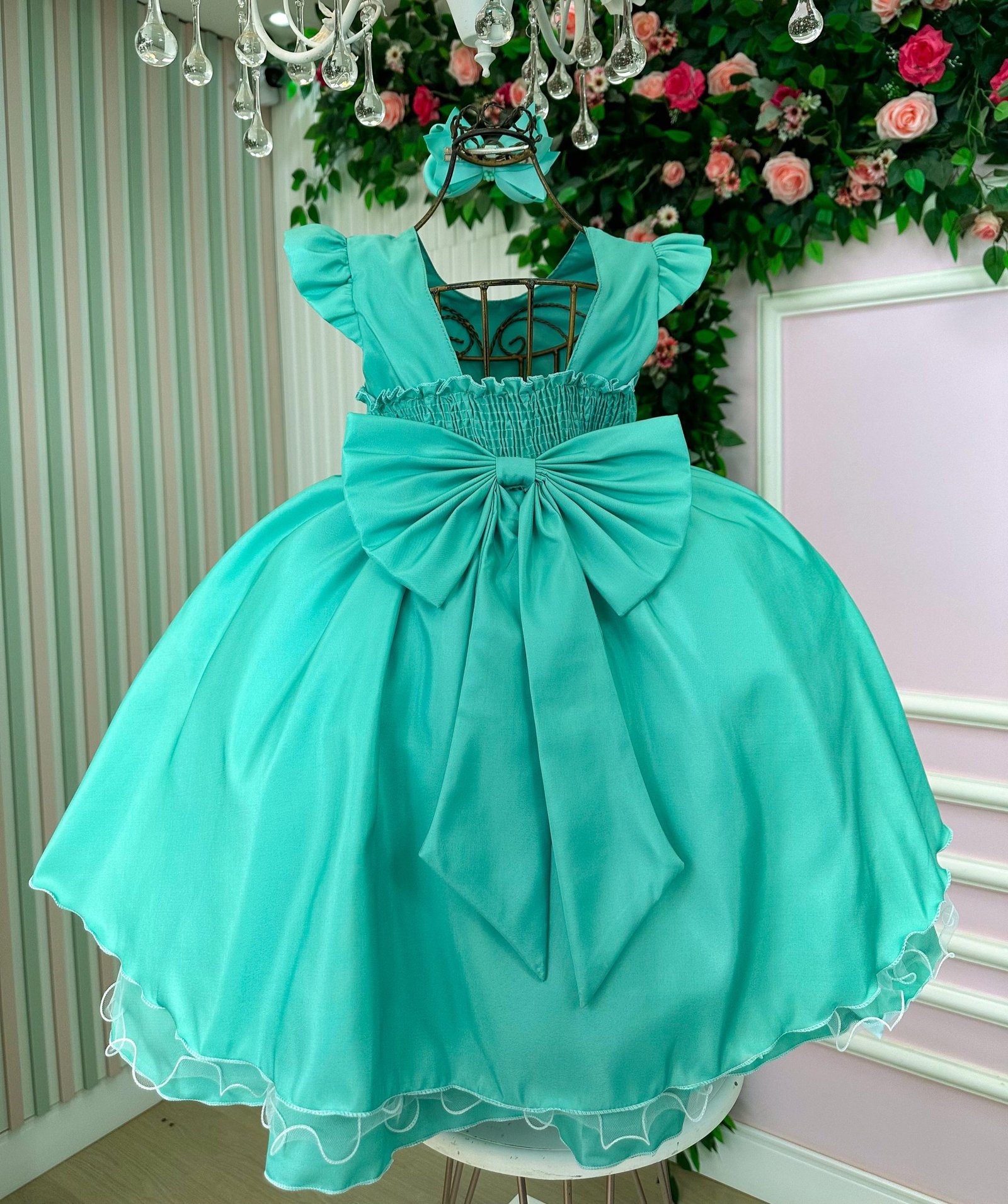 Vestido Ysa Kids Francine Verde Menta - Imagem 5