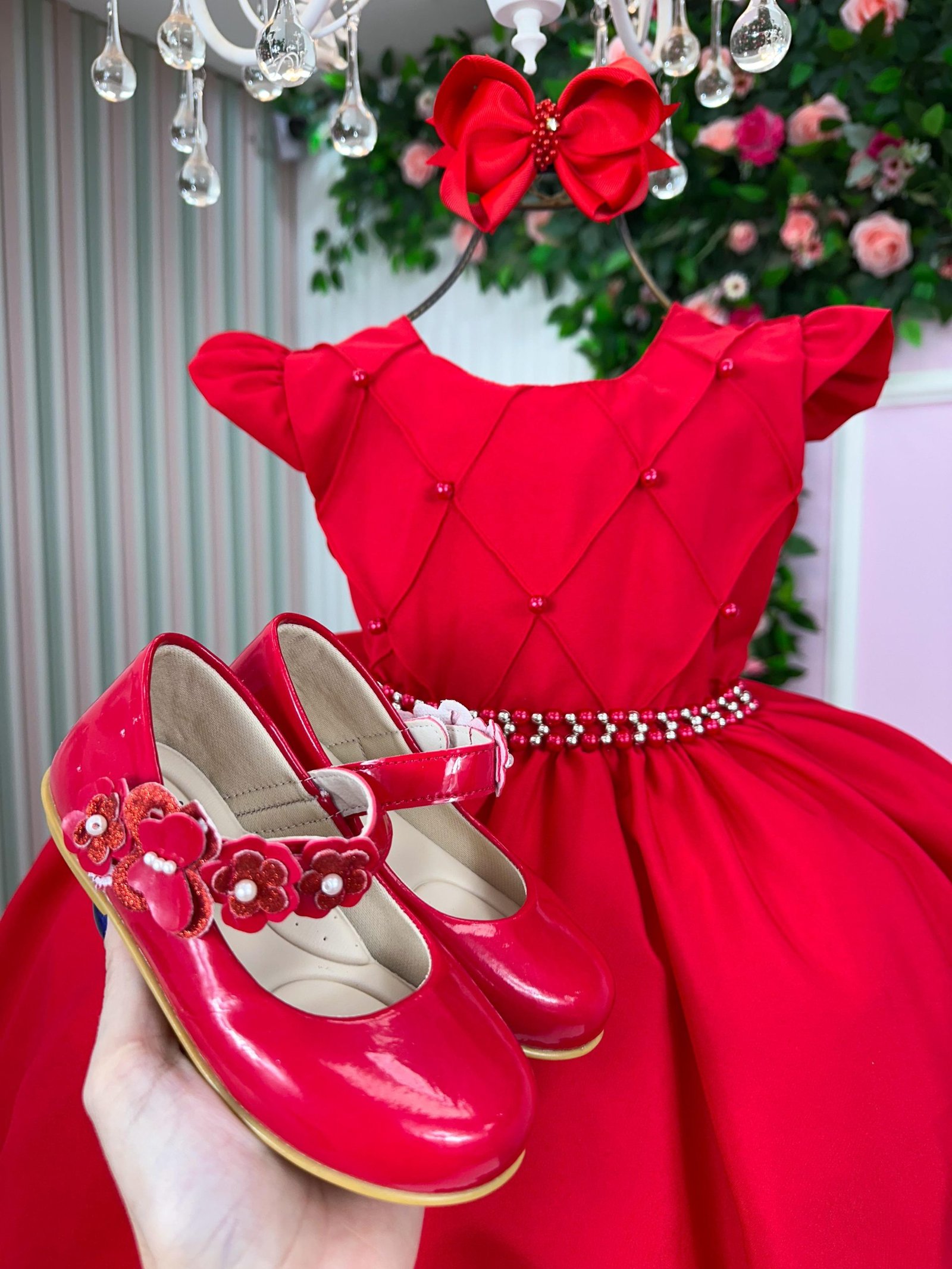 Vestido Ysa Kids Francine Vermelho - Imagem 4