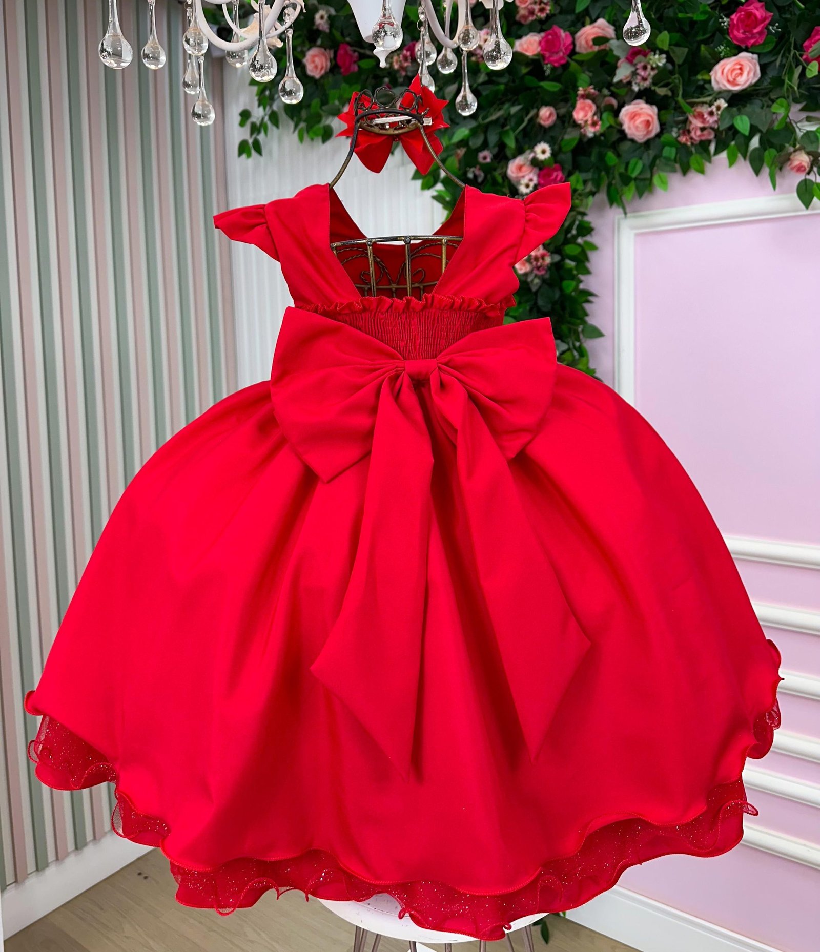 Vestido Ysa Kids Francine Vermelho - Imagem 5