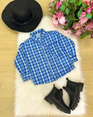 Camisa Xadrez Junina Sebastian Azul