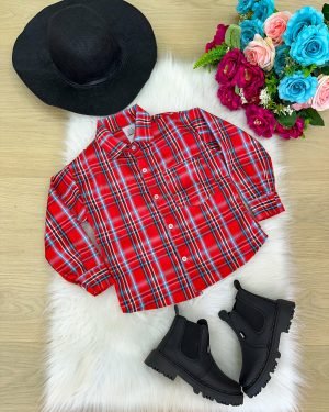 Camisa Xadrez Junina Pedro Vermelho