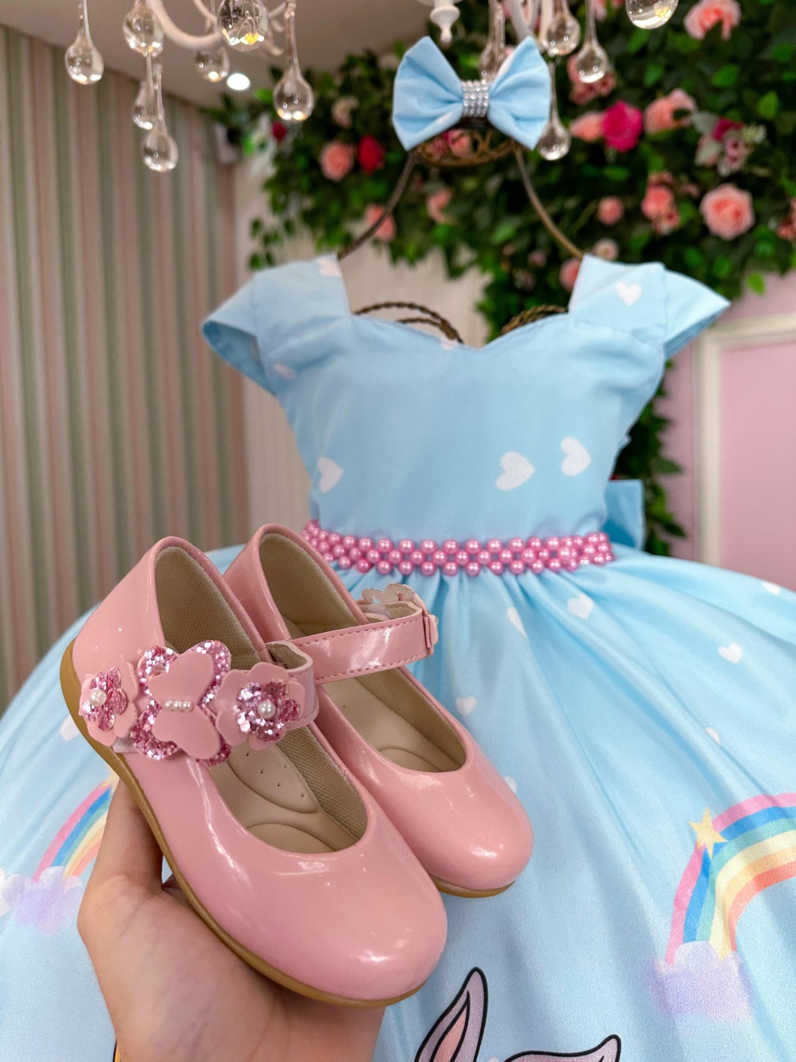 Vestido Ysa Kids Looney Tunes Baby Azul Bebe - Imagem 4