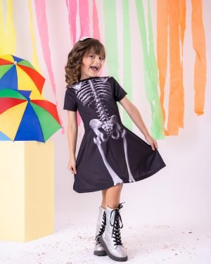 Fantasia Halloween Menina Esqueleto