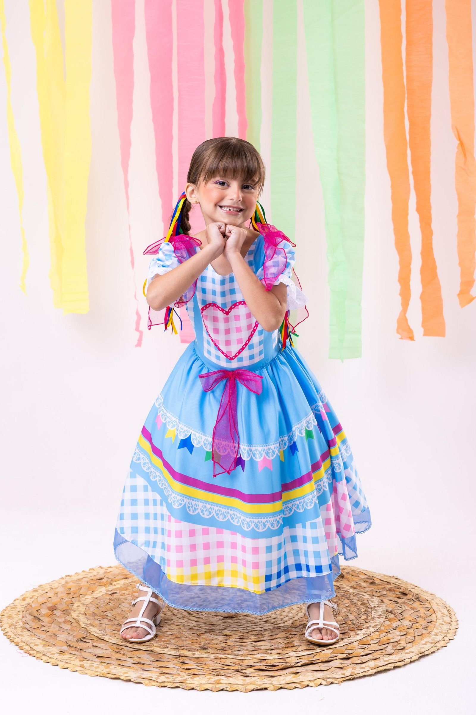 Vestido Marie Junino Luxo Quermesse do Amor Azul - Imagem 2