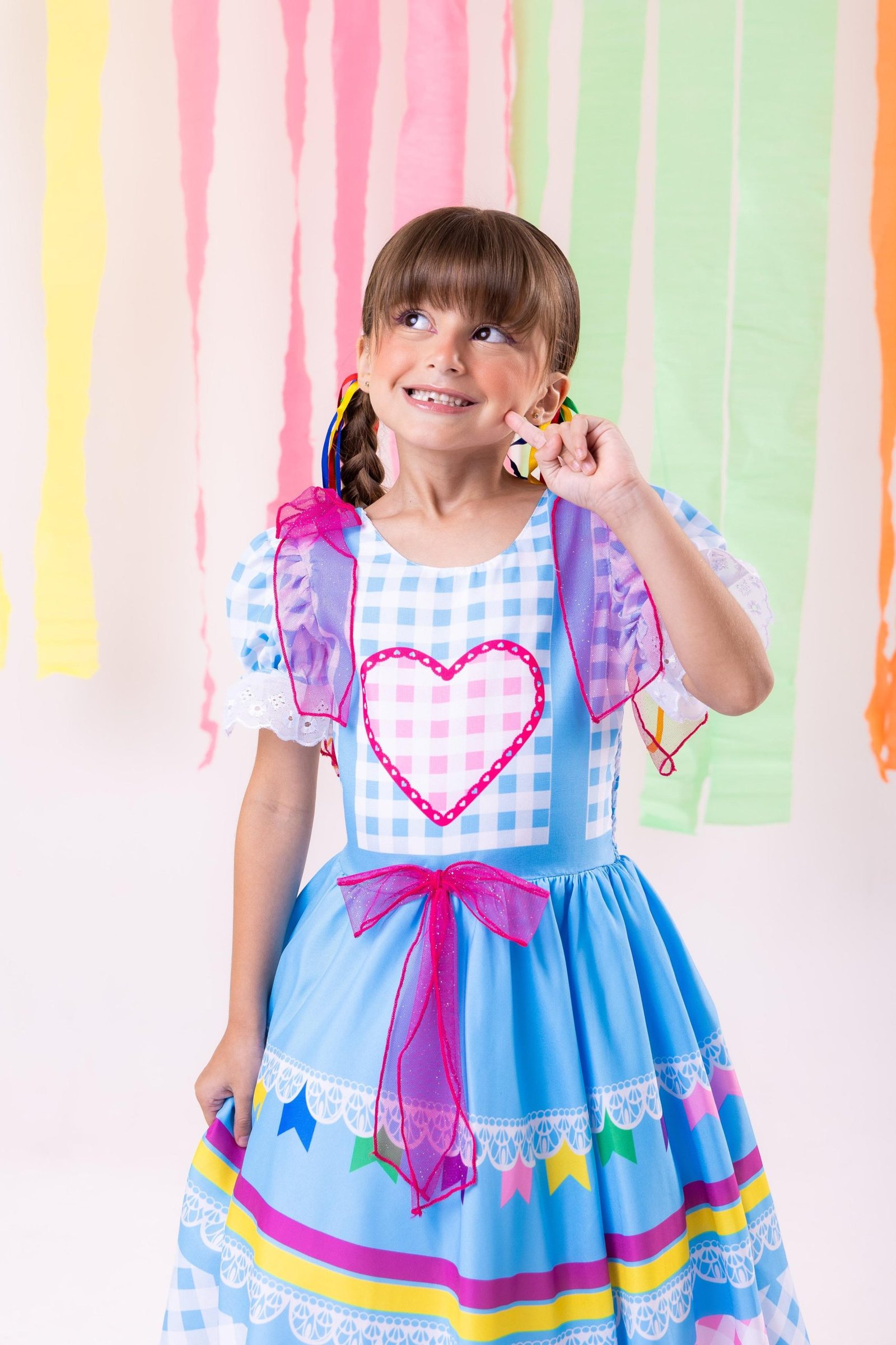 Vestido Marie Junino Luxo Quermesse do Amor Azul - Imagem 4