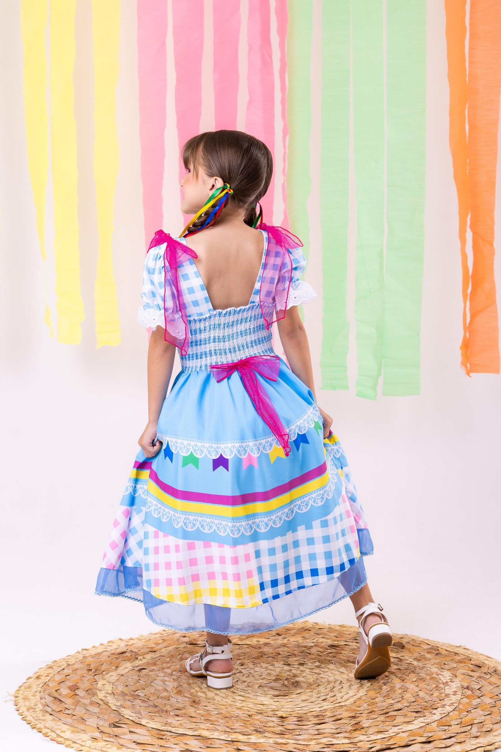 Vestido Marie Junino Luxo Quermesse do Amor Azul - Imagem 5