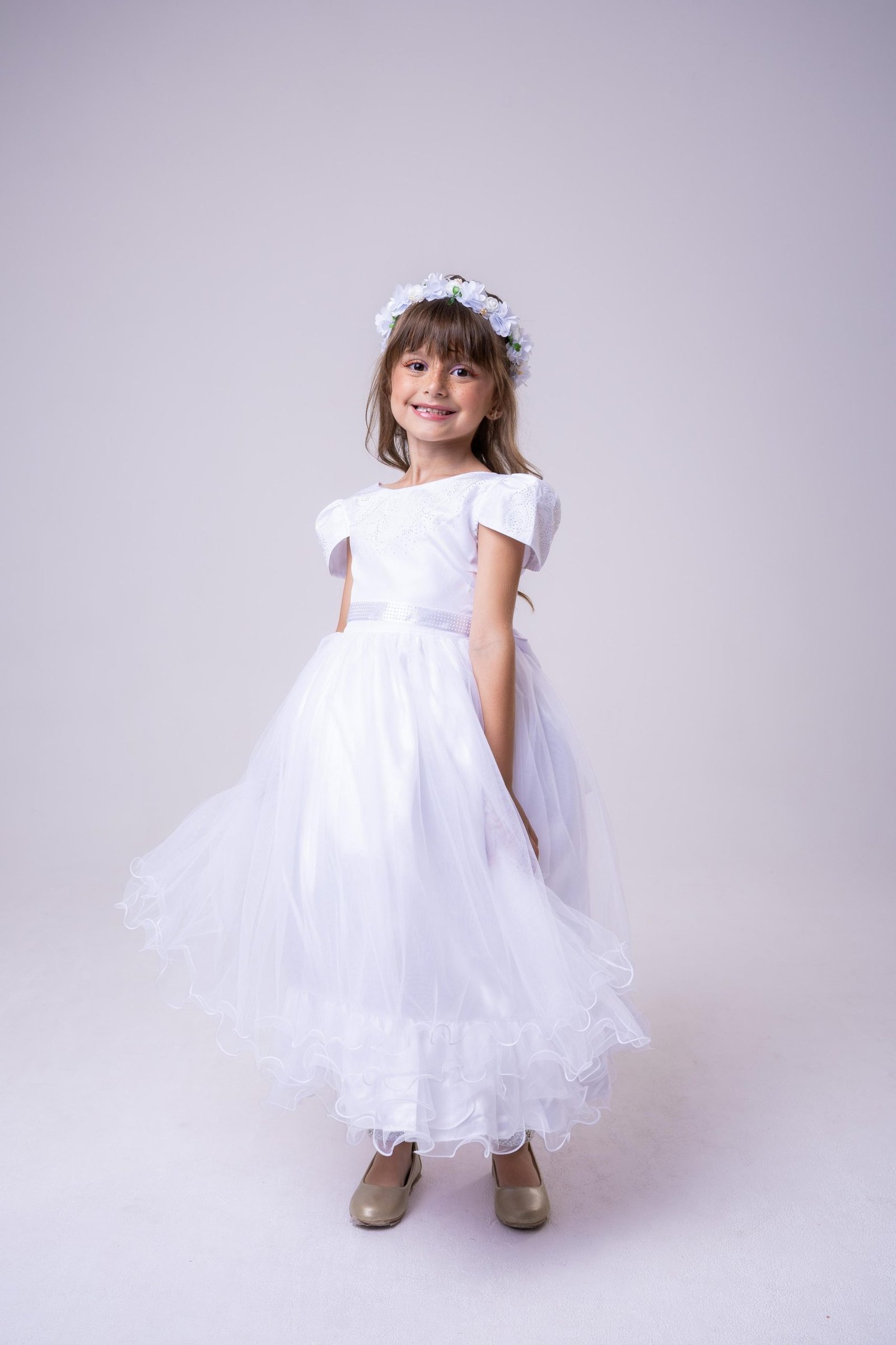 Vestido Enjoy Longo Branco Babadinho