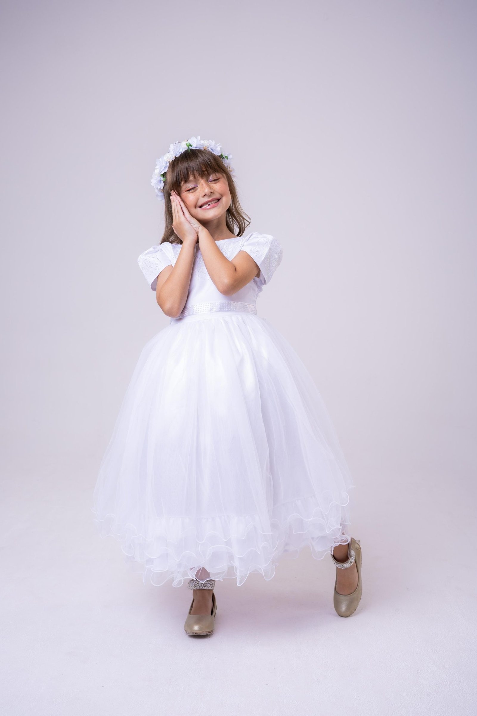 Vestido Enjoy Longo Branco Babadinho - Imagem 2