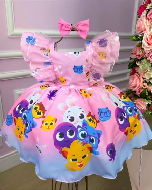 Vestido Temáticos Kids Bolofofos – Bolo Fofos Rosa Beb