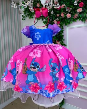 Vestido Infantil Temáticos da Gigi Lilo e Stitch Modelo 2