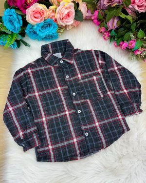 Camisa Junina Xadrez Flanela/Flanelada Jhonas Cinza