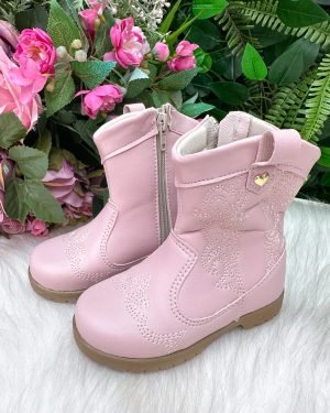 Bota/ Coturno Flor Di Mila Boiadeira Texana Liz Rosa Bebe
