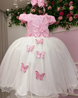 Vestido Juvenil – Midi Vila Lele Sabrina Rosa Bebe e O