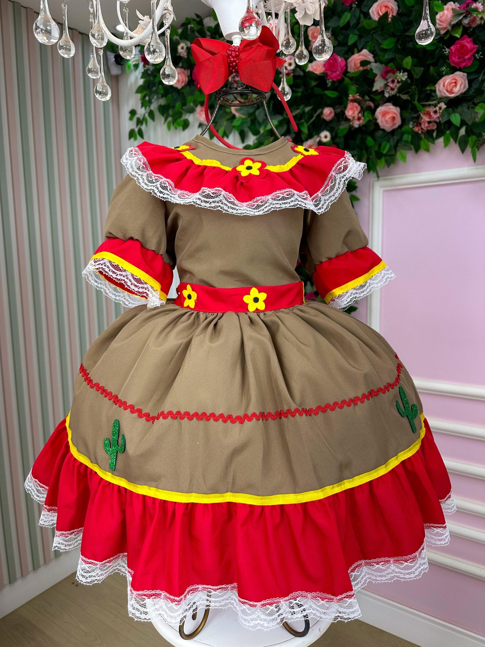 Fantasia Junino Princesa Belli Cangaceira/Maria Bonita - Imagem 6