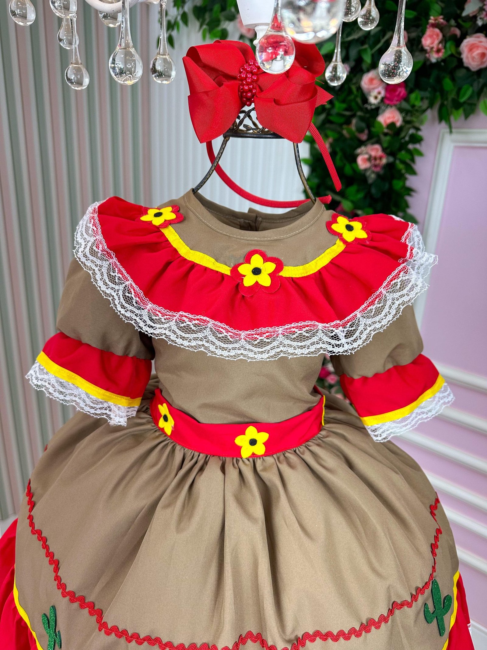 Fantasia Junino Princesa Belli Cangaceira/Maria Bonita - Imagem 7