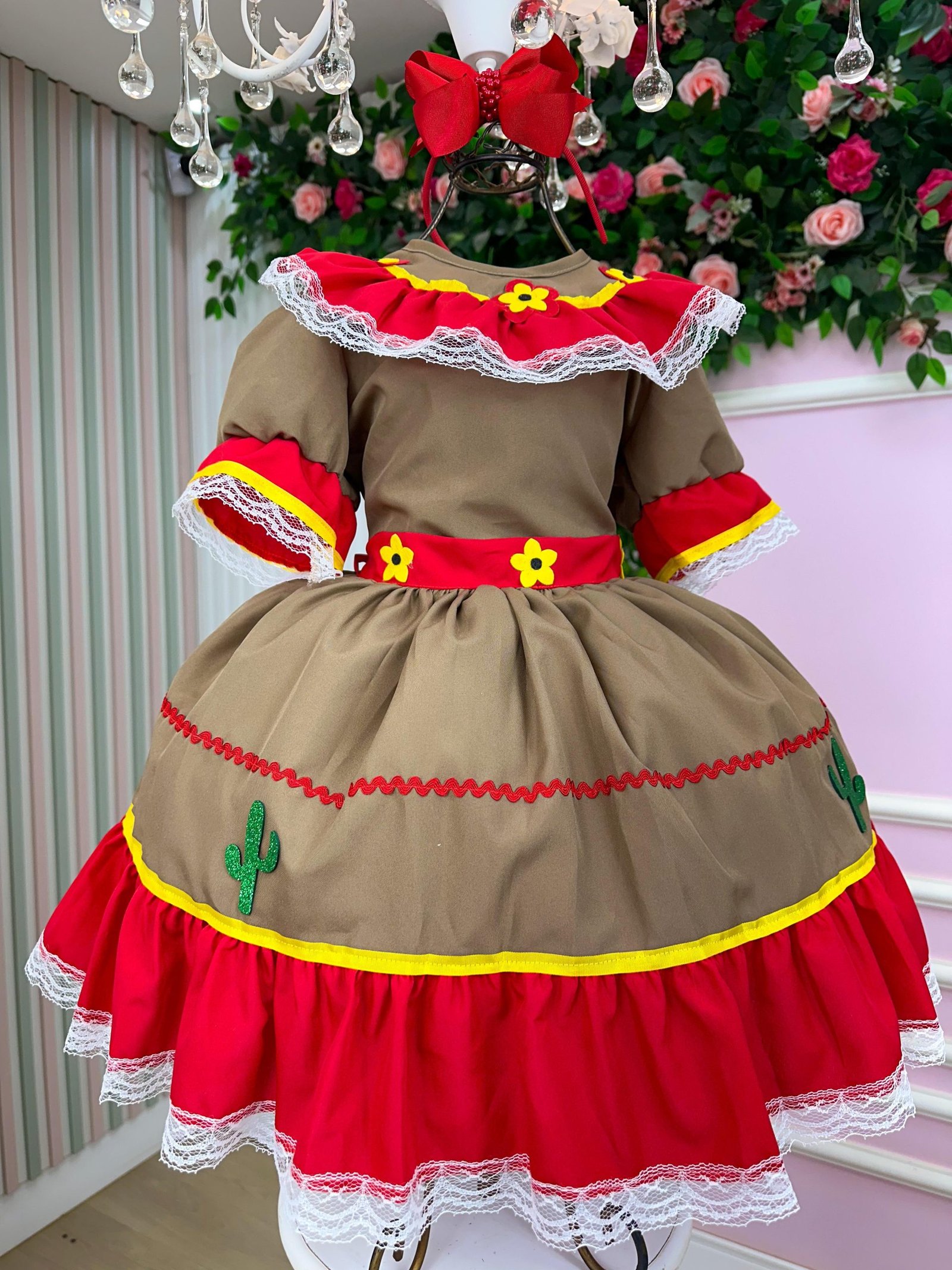 Fantasia Junino Princesa Belli Cangaceira/Maria Bonita - Imagem 8