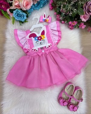 Romper/Vestido Princesa Belli Rosa Coelhinho