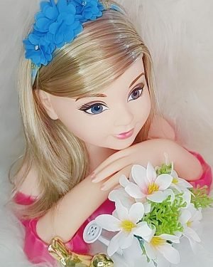 Faixa Belli Flor e Strass Azul Tiffany