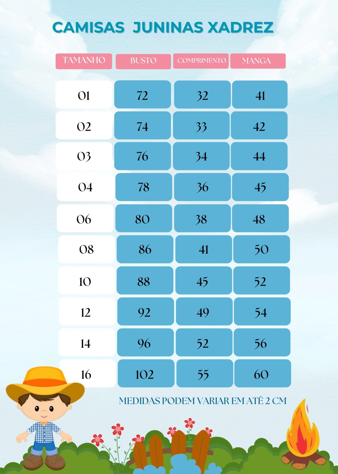 Camisa Xadrez azul/Flanelada Joaquim com lenço - Imagem 4