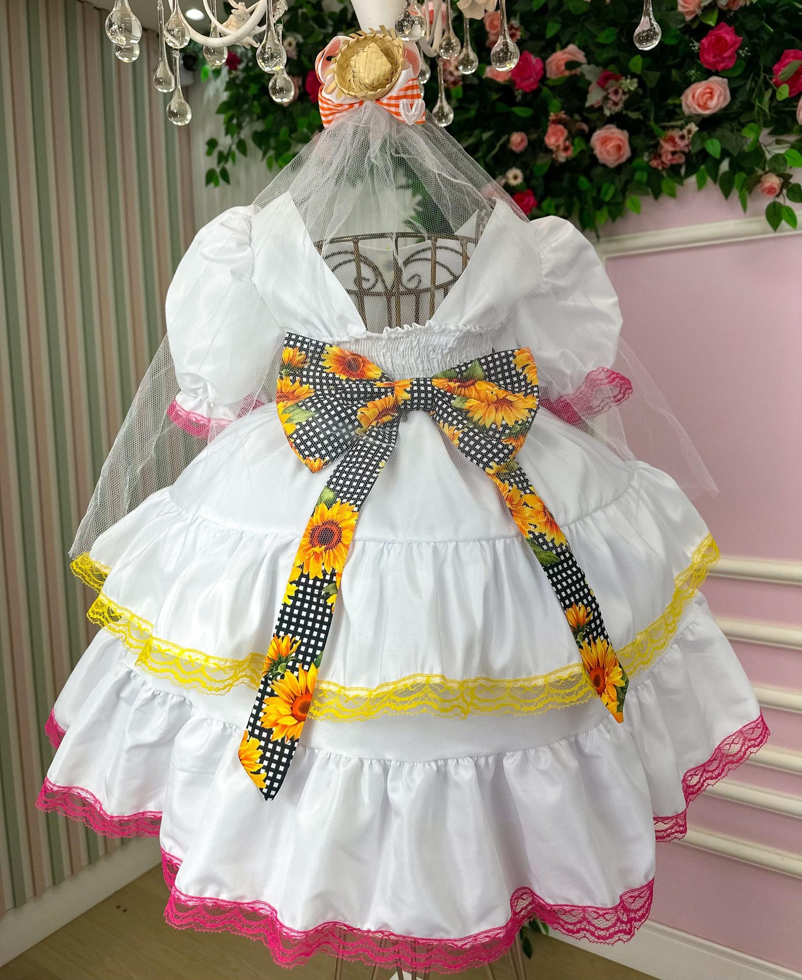 Vestido Junino Banana Club Luxo Noiva/Noivinha Branco - Imagem 9