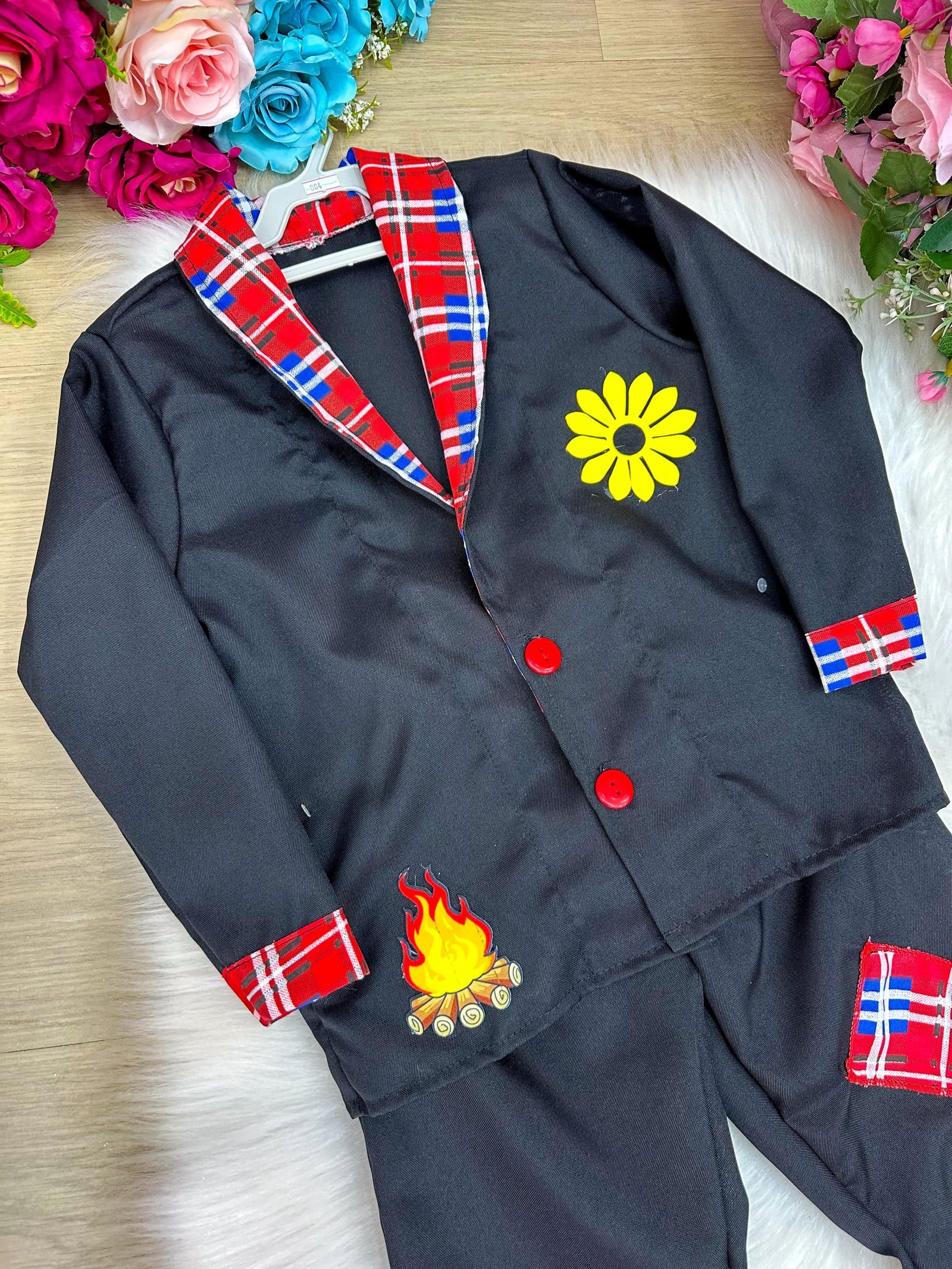 Conjunto Junino Princesa Belli Seu Juca Terno Preto - Imagem 7