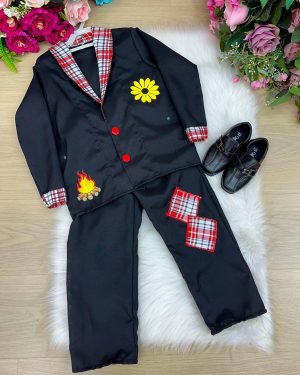 Conjunto Junino Princesa Belli Seu Manoel Terno Preto