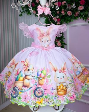 Vestido Marie Coelhinho Rosa Bebe