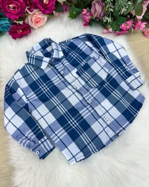 Camisa Xadrez Junina Junior Azul