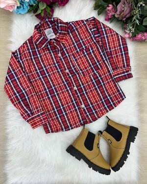 Camisa Xadrez Junina Moises Vermelho