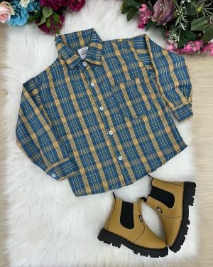 Camisa Xadrez Junina Maycon Verde e Amarelo