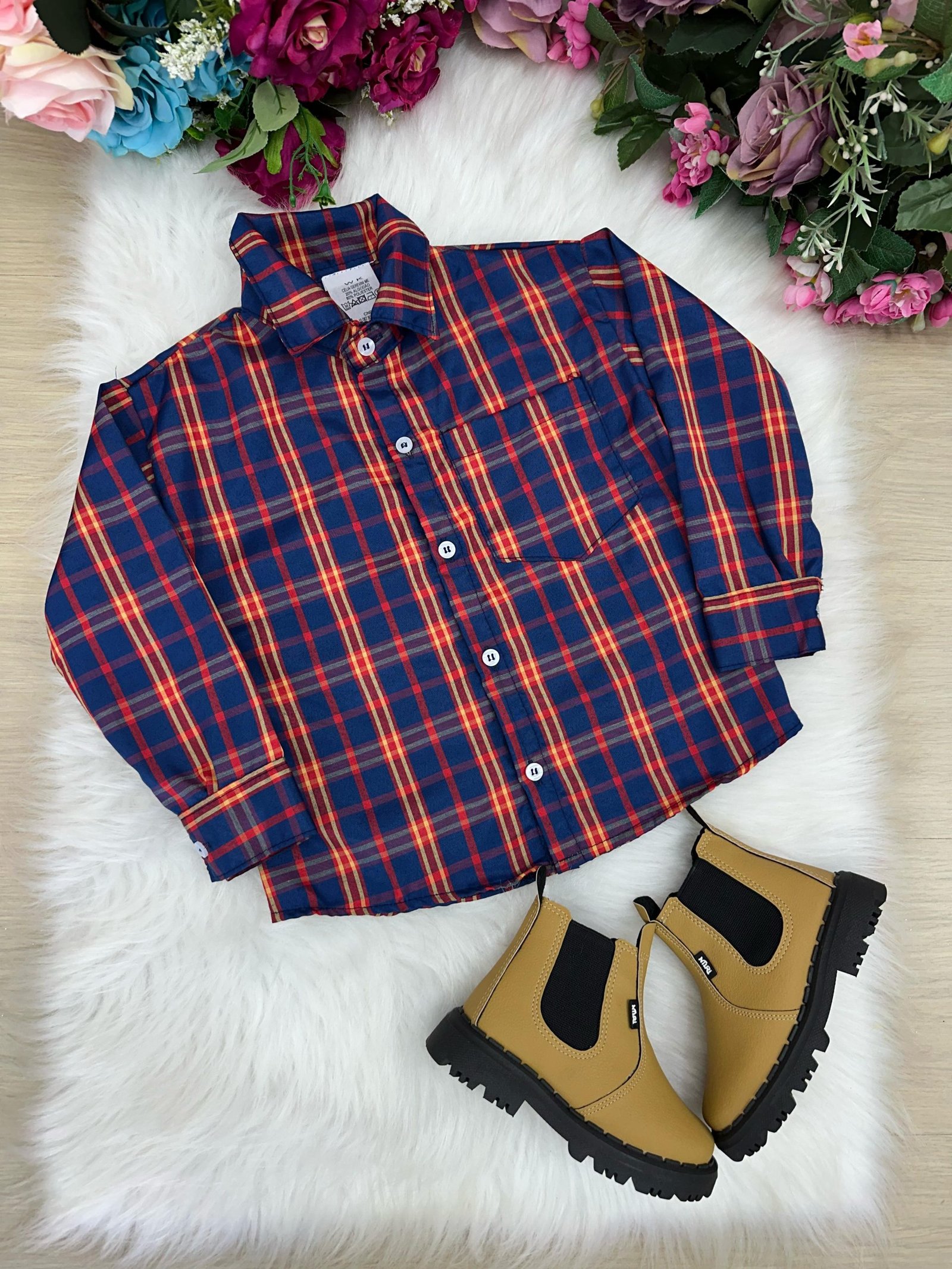 Camisa Xadrez Junina Magno Azul