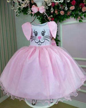 Vestido Marie Tematico Luxo Coelho/Coelhinho Pascoa